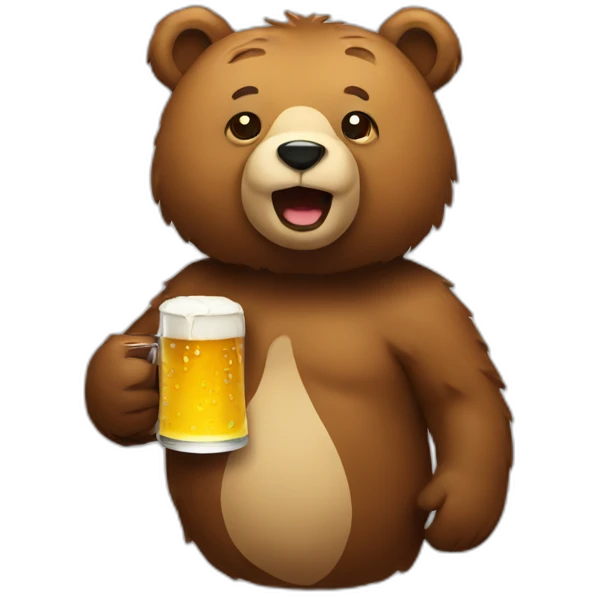 Bear with a beer emoji