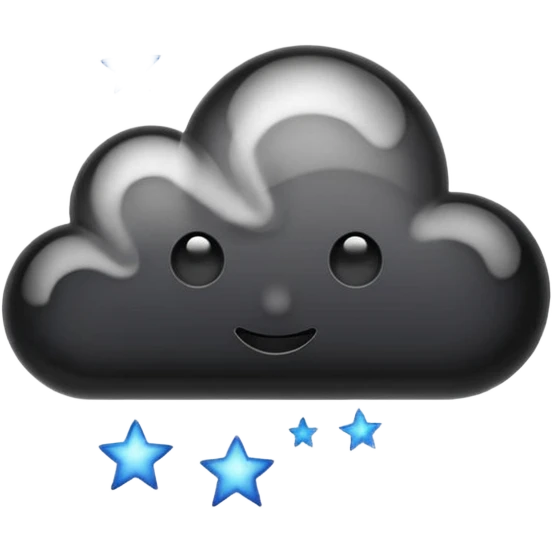 Shiny black cloud with stars emoji