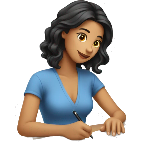 hispanic woman signing a document emoji