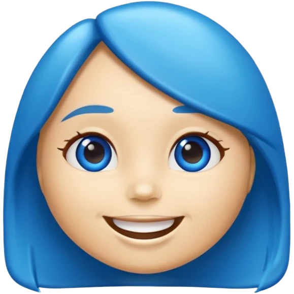 Blue female m&m emoji