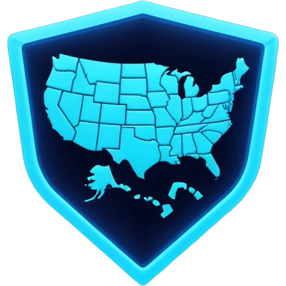  neon blue icon of a stylized map emoji