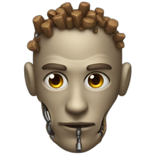 Cyborg poop emoji