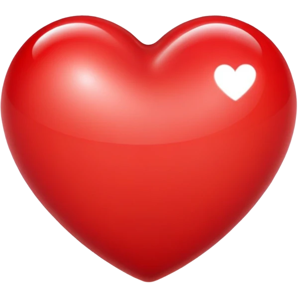 A smooth, glossy heart with soft reflections and rounded shape emoji