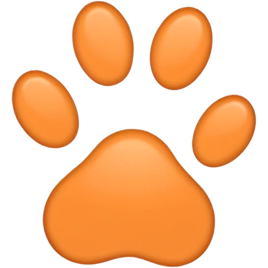 a pale pastel orange pawprint emoji