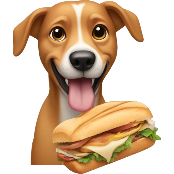 dog eating a sandwich emoji