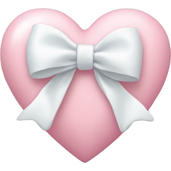Pastel pink heart with white bow emoji