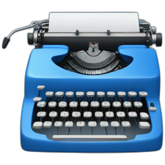 blue typewriter emoji