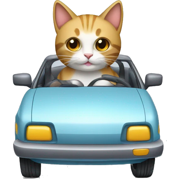 Gato em um carrinho  emoji