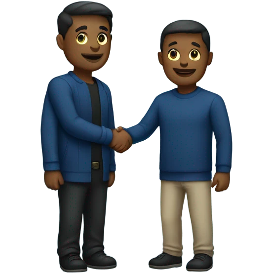 
handshake dark blue clothes emoji