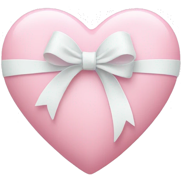 Pastel pink heart with white bow emoji