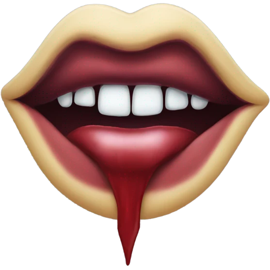 vampire lips with fangs no face emoji