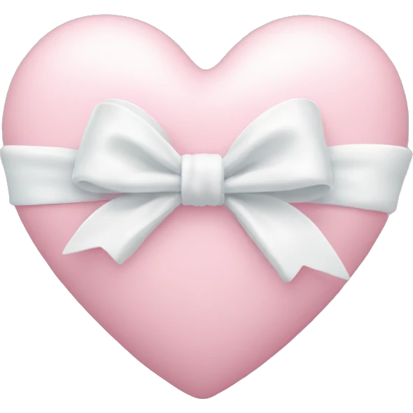 Pastel pink heart with white bow emoji
