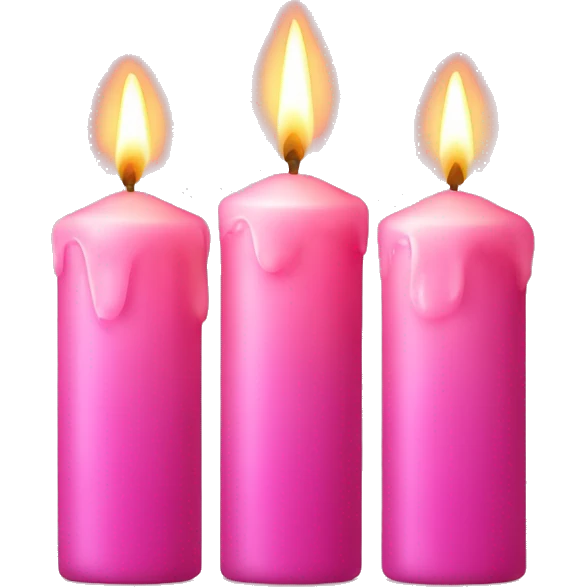 3 pink candles emoji