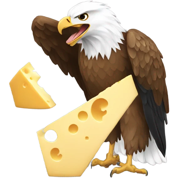 Eagle eating a wedge of cheese emoji