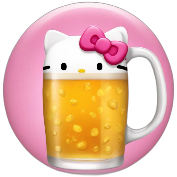 Hello kitty tomando cerveza emoji