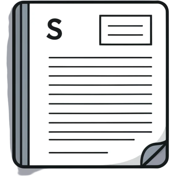 white document with rounded corners, gray plus sign in top left, three gray lines below as text, minimalist flat design emoji