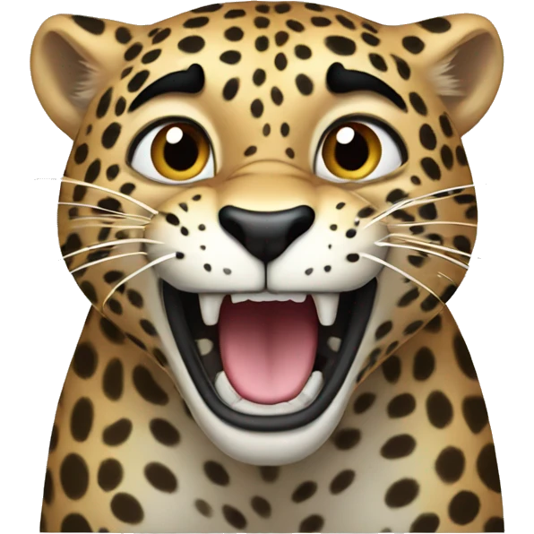 Leopard screaming emoji