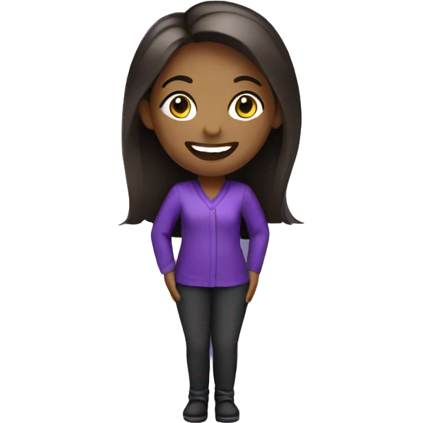 happy female web designer, purple and black colors emoji