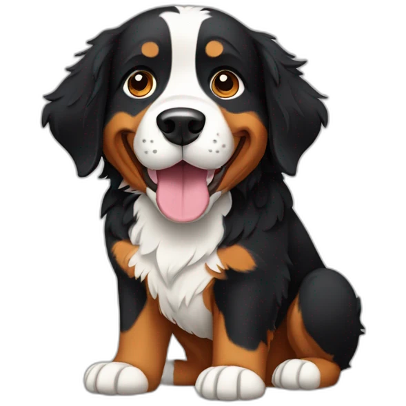 Bernese mountain dog giving paw emoji