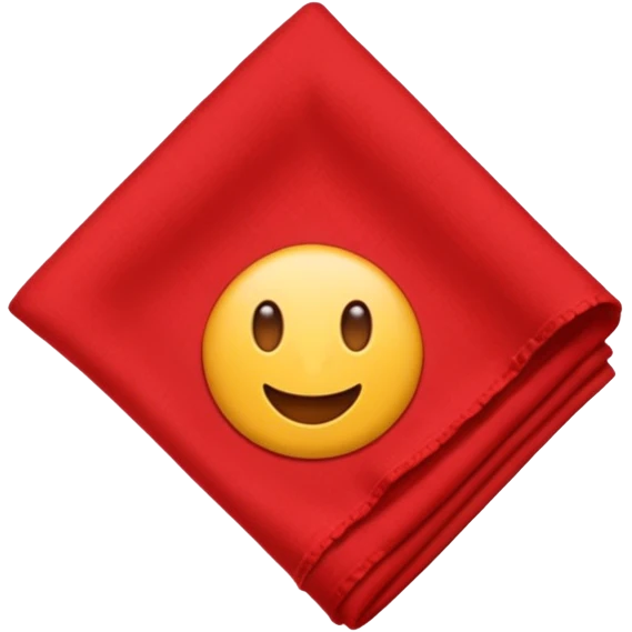 maak een emoticon van alleen een rood zakdoek geen andere dingen er op heen, zo'n oudewetse zakdoek rood emoji