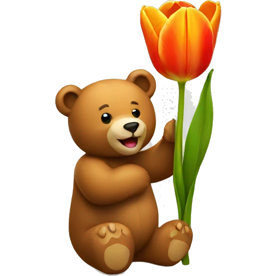 bear and tulip emoji