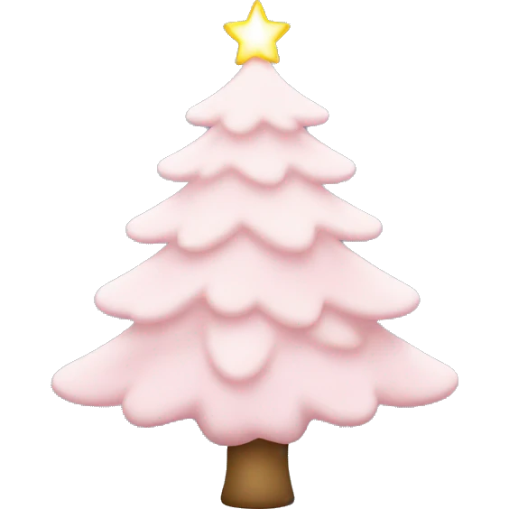 White Christmas tree with light pink ornaments emoji