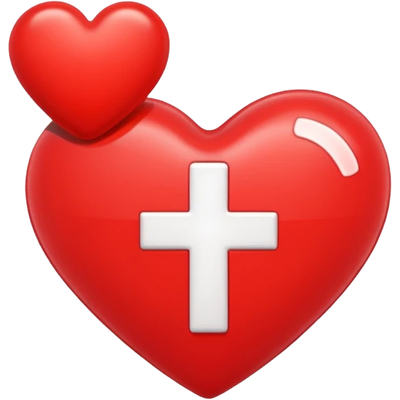 red heart with a white plus on it emoji