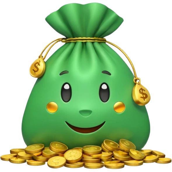 3d cute simple minimalist money bag emoji