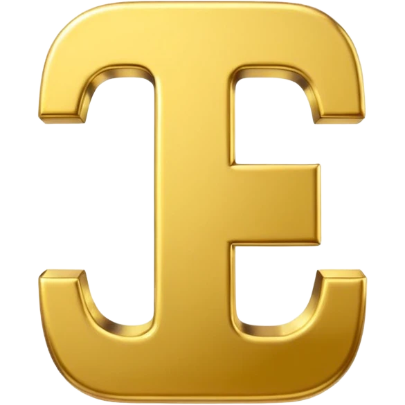 Symbole de currency en or en forme de lettre F précise, seul, 3D, brillant, style emoji simple et lisible sur fond uni. pas une autre lettre

F emoji