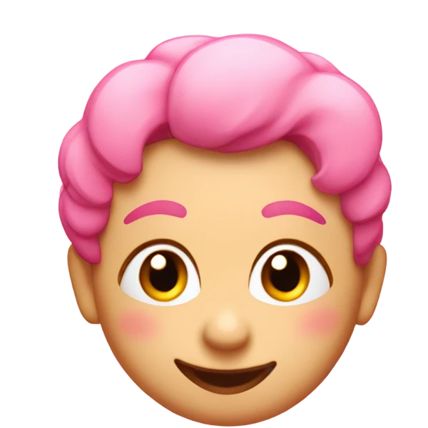Blushing emoji surrounded by a dozen hearts and other pink emojis  emoji