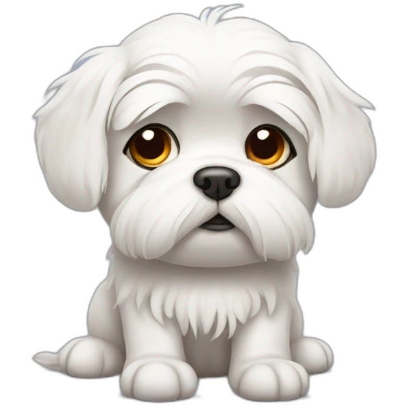 Sad maltese dog emoji