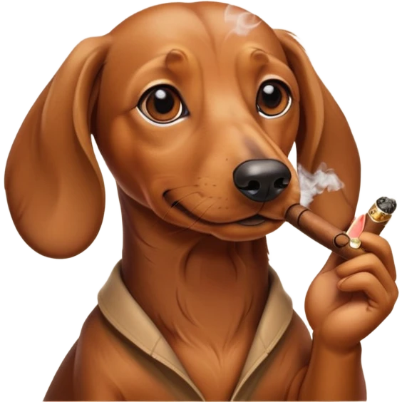 A daschund smoking emoji