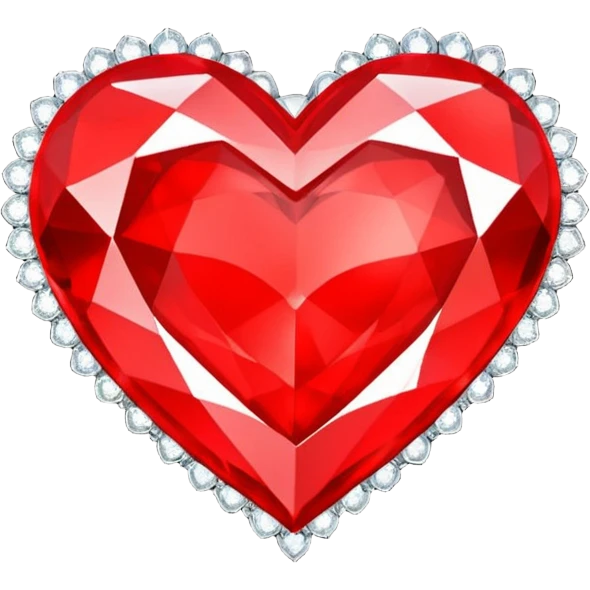 A red heart made of diamond with name Jacky emoji