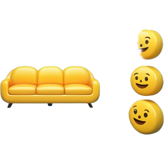 Warehouse interior designed in emoji style, 3D emoji aesthetic, bright colors, soft rounded shapes, simplified details, glossy plastic texture, clean environment, playful lighting, high resolution, sharp focus, vibrant, cartoon-like but rendered in 4K, studio quality. emoji