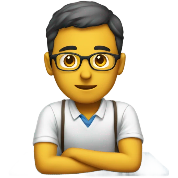 a tutor sitting and waitng  emoji