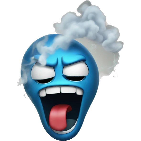 Enraged emoticon with smoke coming out of its ears emoji