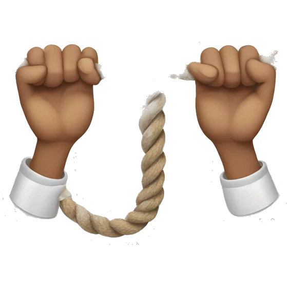 hands pulling rope emoji
