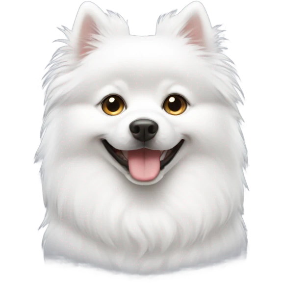 Cute white spitz  emoji