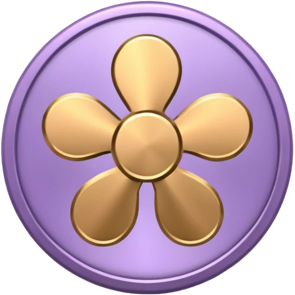 I need you to recreate this image exactly as is but make the color of the coin a ver light purple hue give me three options with different hues of purple emoji