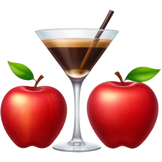 The apple heart eye emoji except the emoji has espresso martinis for eyes emoji