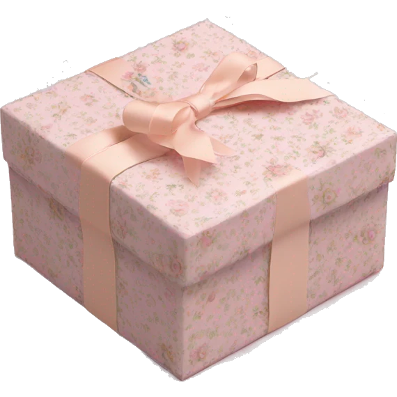 Elegant Rococo pale pink ditsy floral gift box emoji