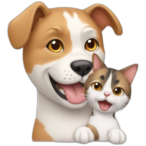 cat with a dog emoji