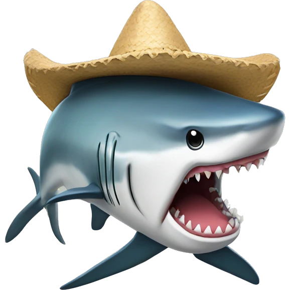 Un tiburón con sombrero  emoji