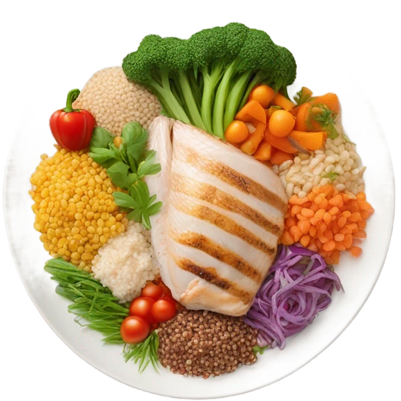 A large plate of healthy food emoji