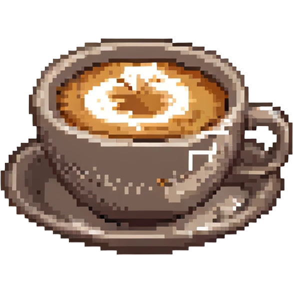 pixel art cappuccino in a cup emoji