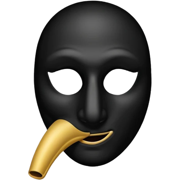 black mask with long nose emoji