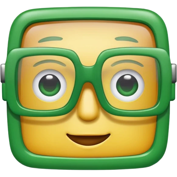 Green Square glasses. emoji