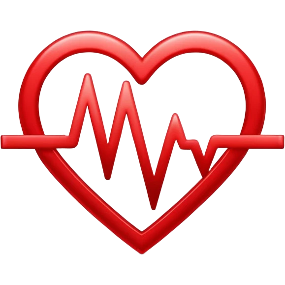 Precise and minimalist logo for MedSignal, red heartbeat pulse transforming into the letters ‘AI’, glowing edges with a metallic sheen, sleek design with clean white space, focusing on advanced healthcare technology and AI emoji