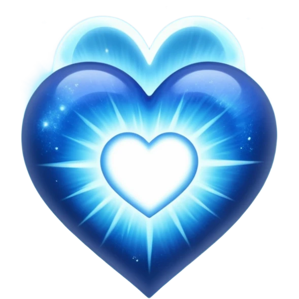 Blue cosmic spiritual heart emoji