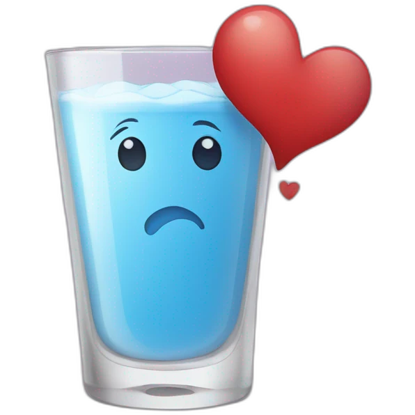 un coeur dans un verre emoji
